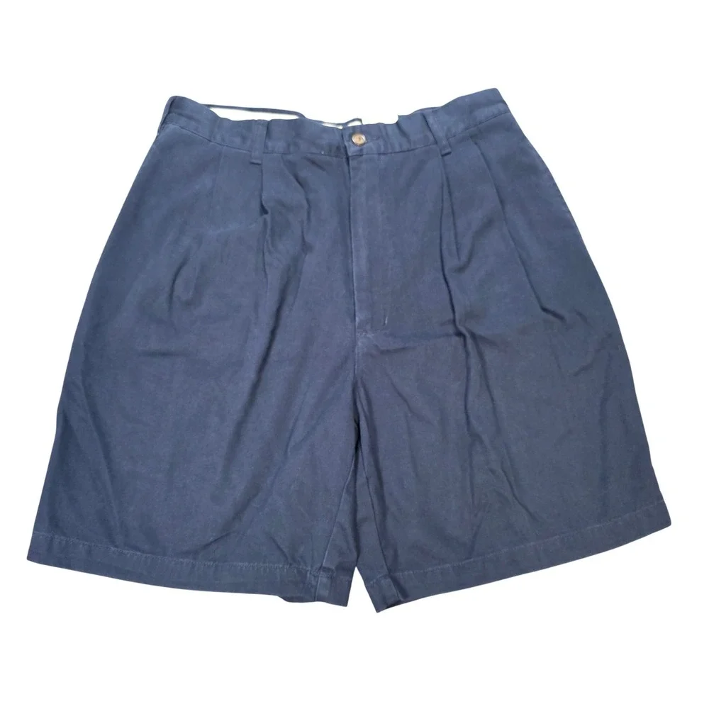 Chaps Ralph Lauren Pleated Chino Shorts Men's Size 30 Navy Blue NWT Vintage